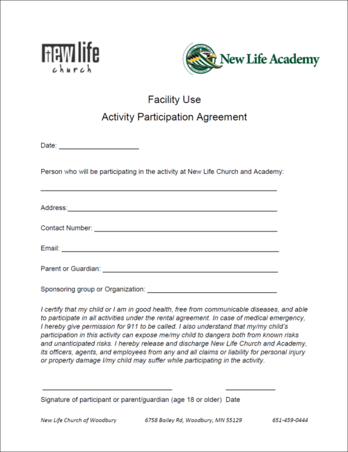 Activity Participation Agreement